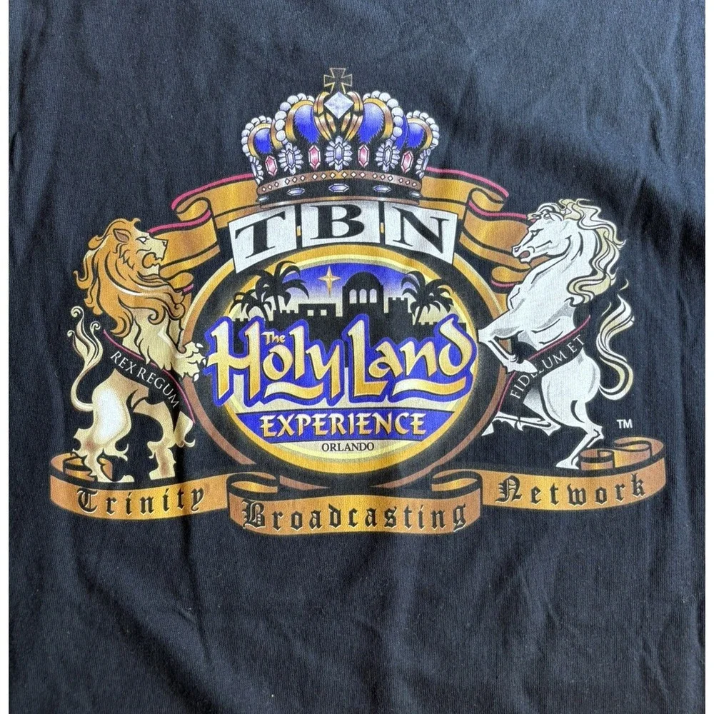 The Holy Land Experience Shirt L Black Orlando Florida Closed Amusement Park TBN